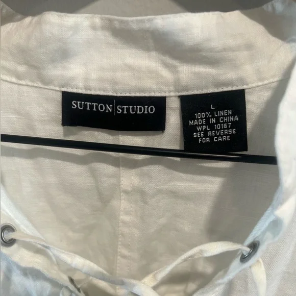 100% Linen white Tunic size Large - Picture 6 of 8